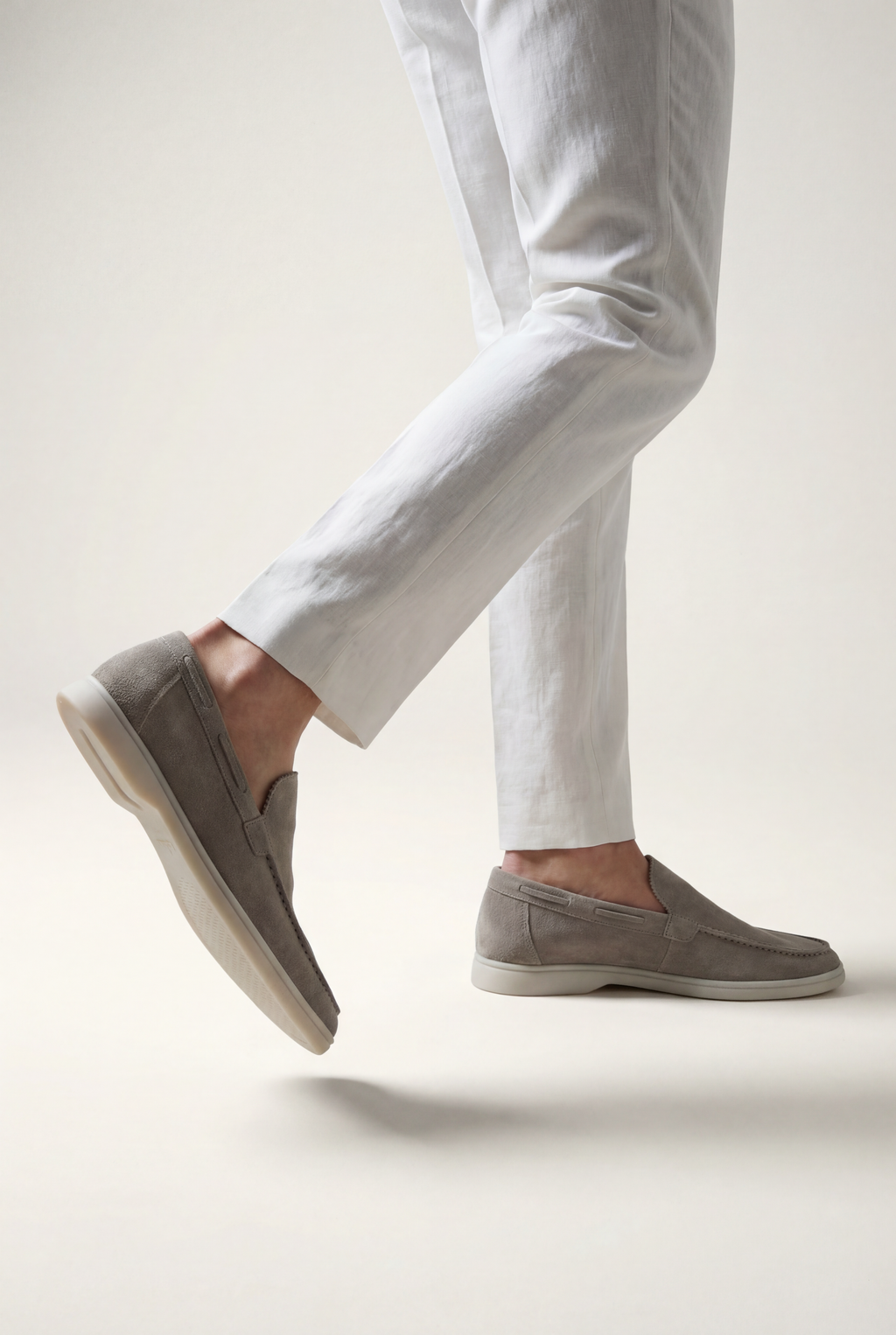 Amalfi Classic Suede Loafer Light Gray