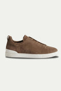 Monaco Suede Triple Stitch Sneaker Taupe
