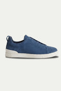 Monaco Suede Triple Stitch Sneaker Blue