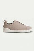 Monaco Suede Triple Stitch Sneaker Sand Beige