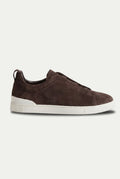 Monaco Suede Triple Stitch Sneaker Chocolate