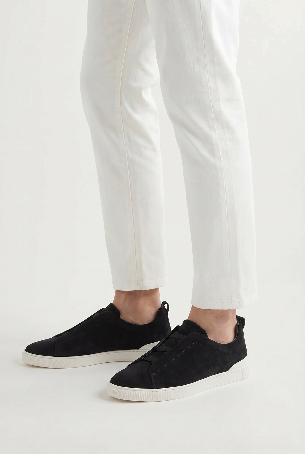 Monaco Suede Triple Stitch Sneaker Black